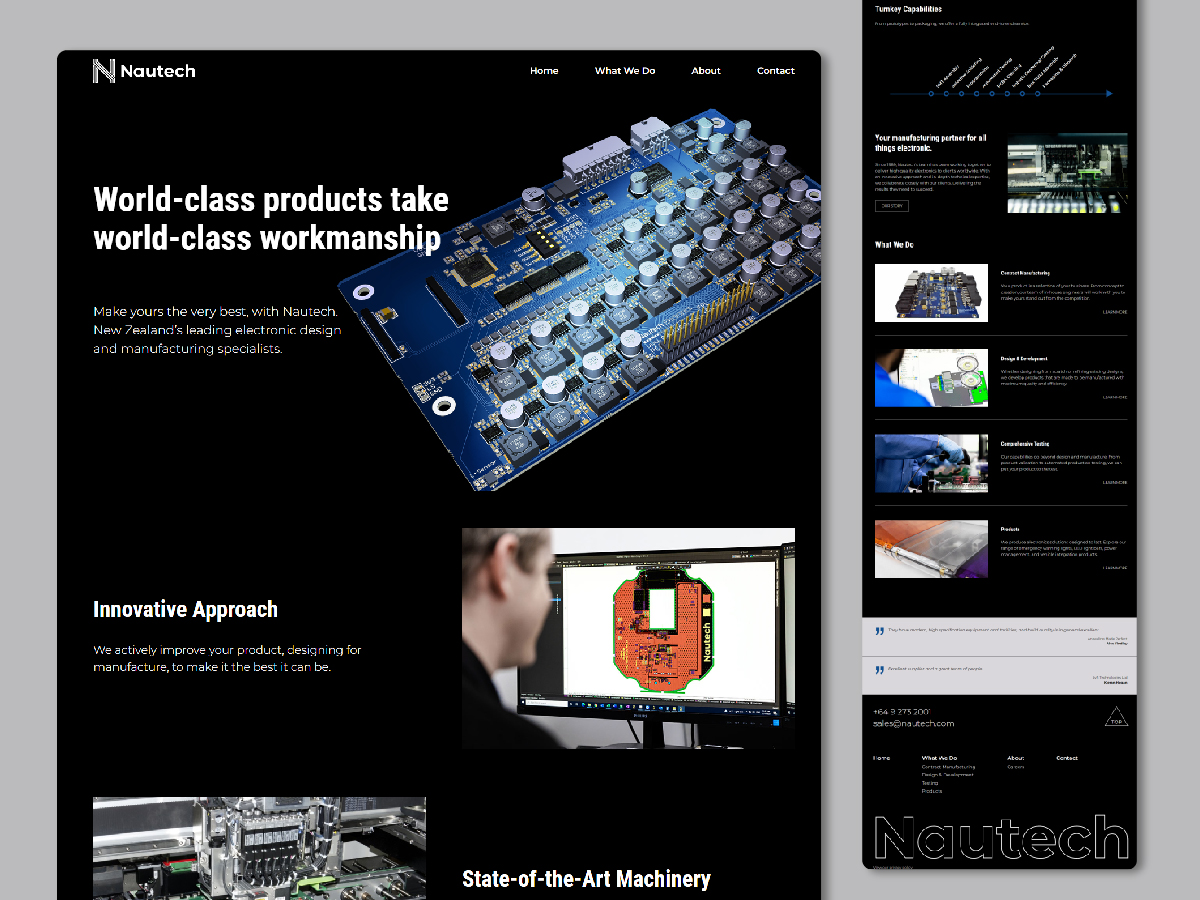Extended view of website