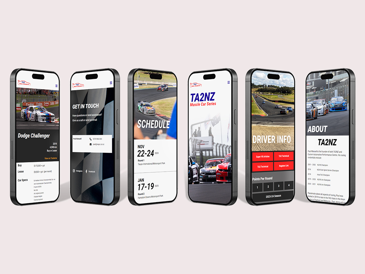 multiple webpages displayed on mobile phones